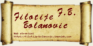 Filotije Bolanović vizit kartica
